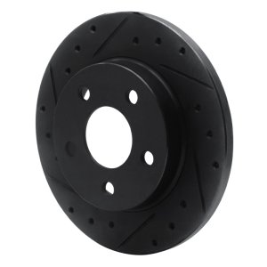 Ford Taurus SHO Brake Rotor (1) - Rear Left - R1 Concepts - Drilled & Slotted - Black - `93-`05